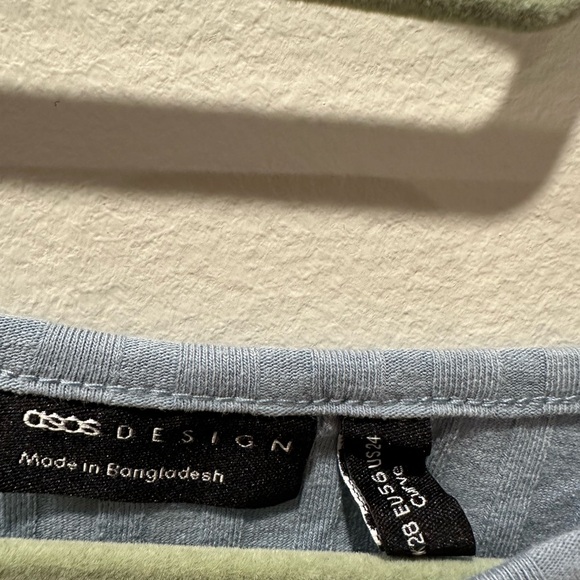 ASOS DESIGN curve lettuce edge crop t-shirt in dusty blue size us 24 - Picture 6 of 6